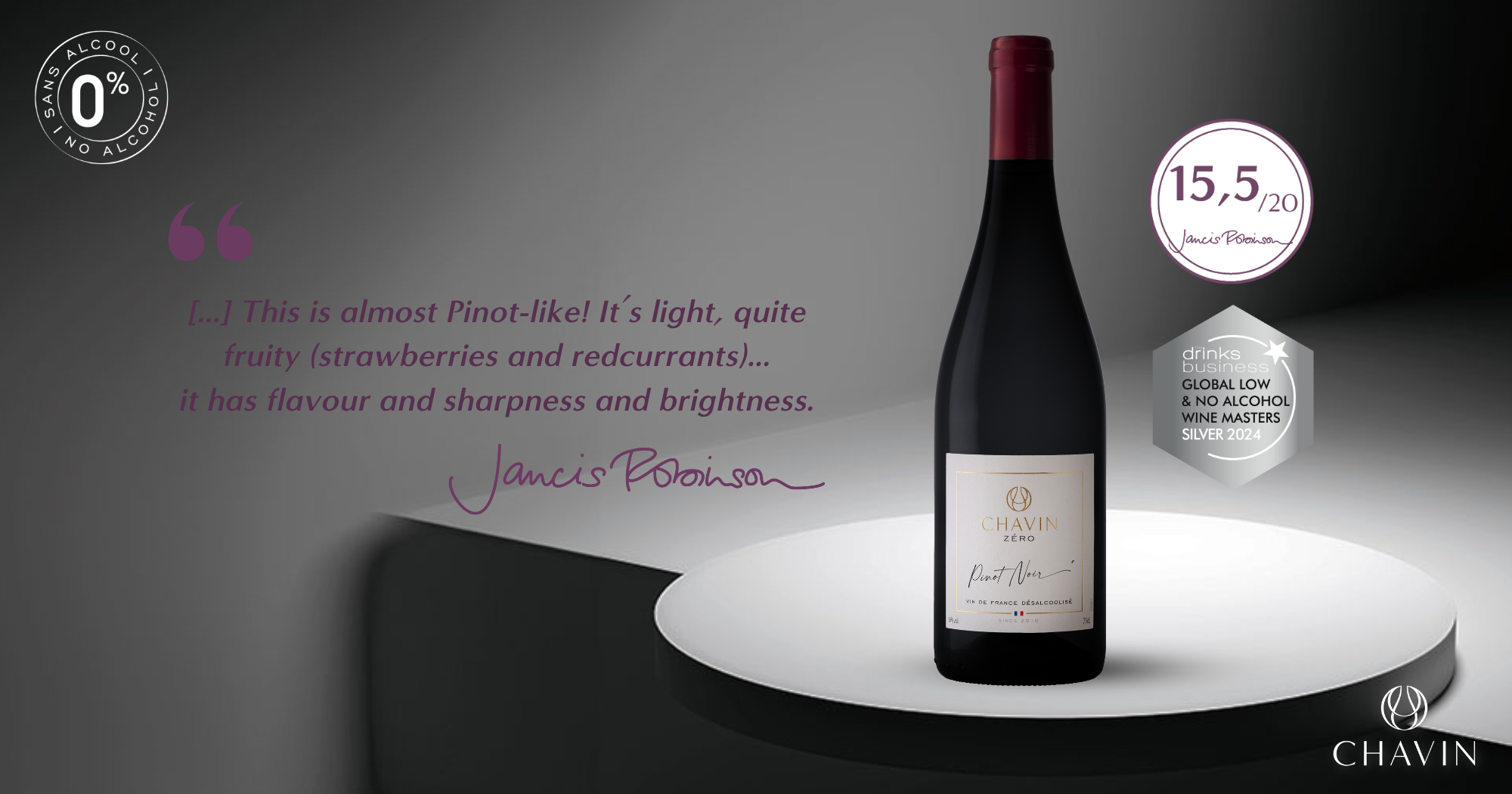 Chavin - Chavin Zéro Pinot Noir: Twice Awarded!