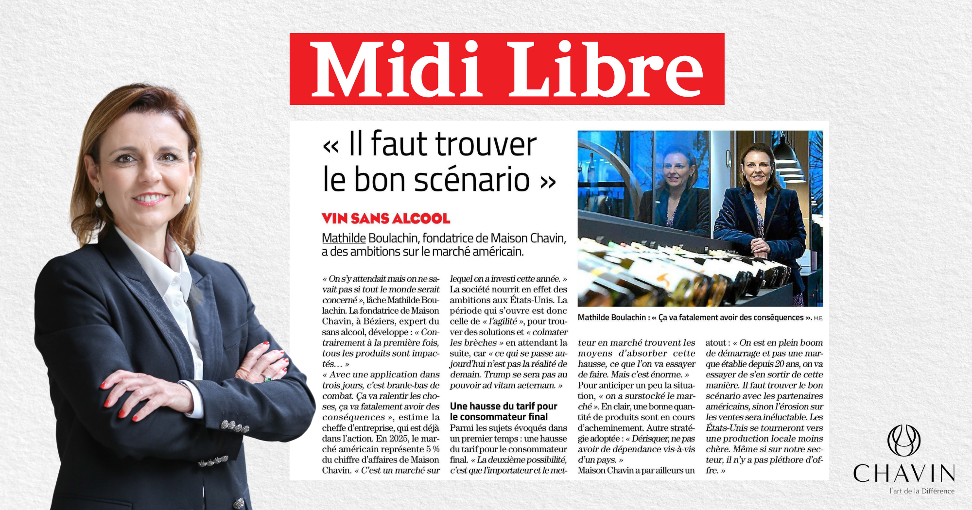 Chavin - Dans la presse ce matin : Maison CHAVIN face aux enjeux de l’export vers les États-Unis