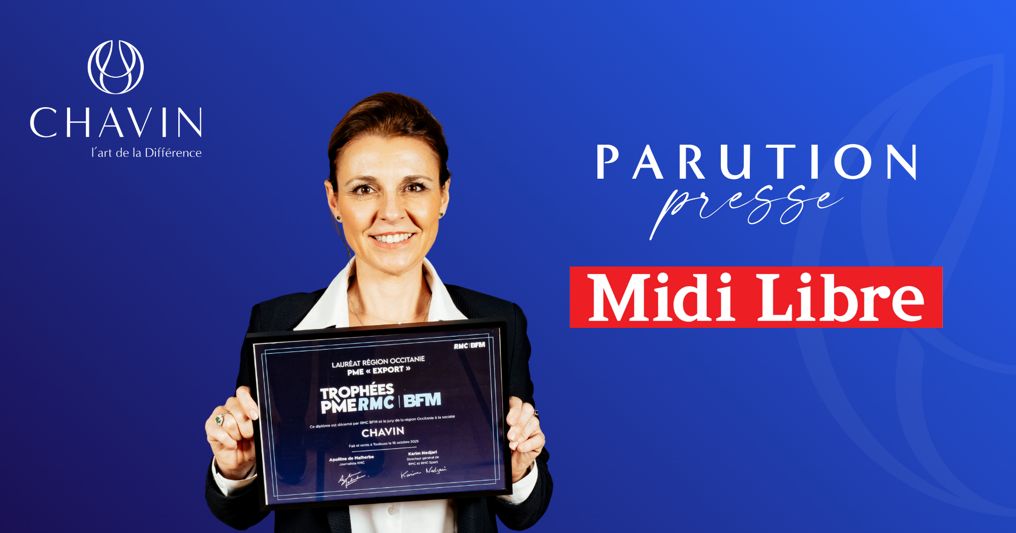 Chavin - CHAVIN à l’honneur dans Midi Libre : une success story française finaliste des Trophées PME RMC BFM