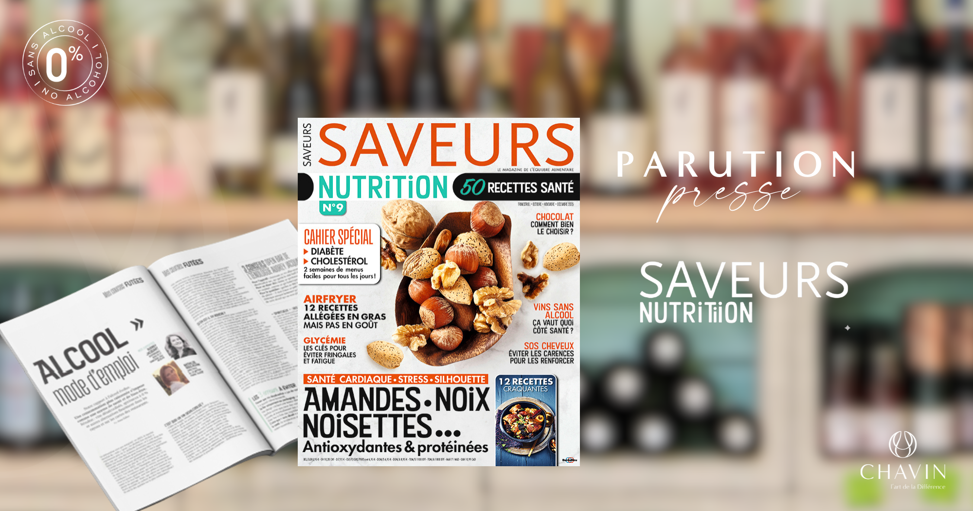 Chavin - Maison CHAVIN Featured in Saveurs Nutrition: The French Art of Alcohol-Free Wine