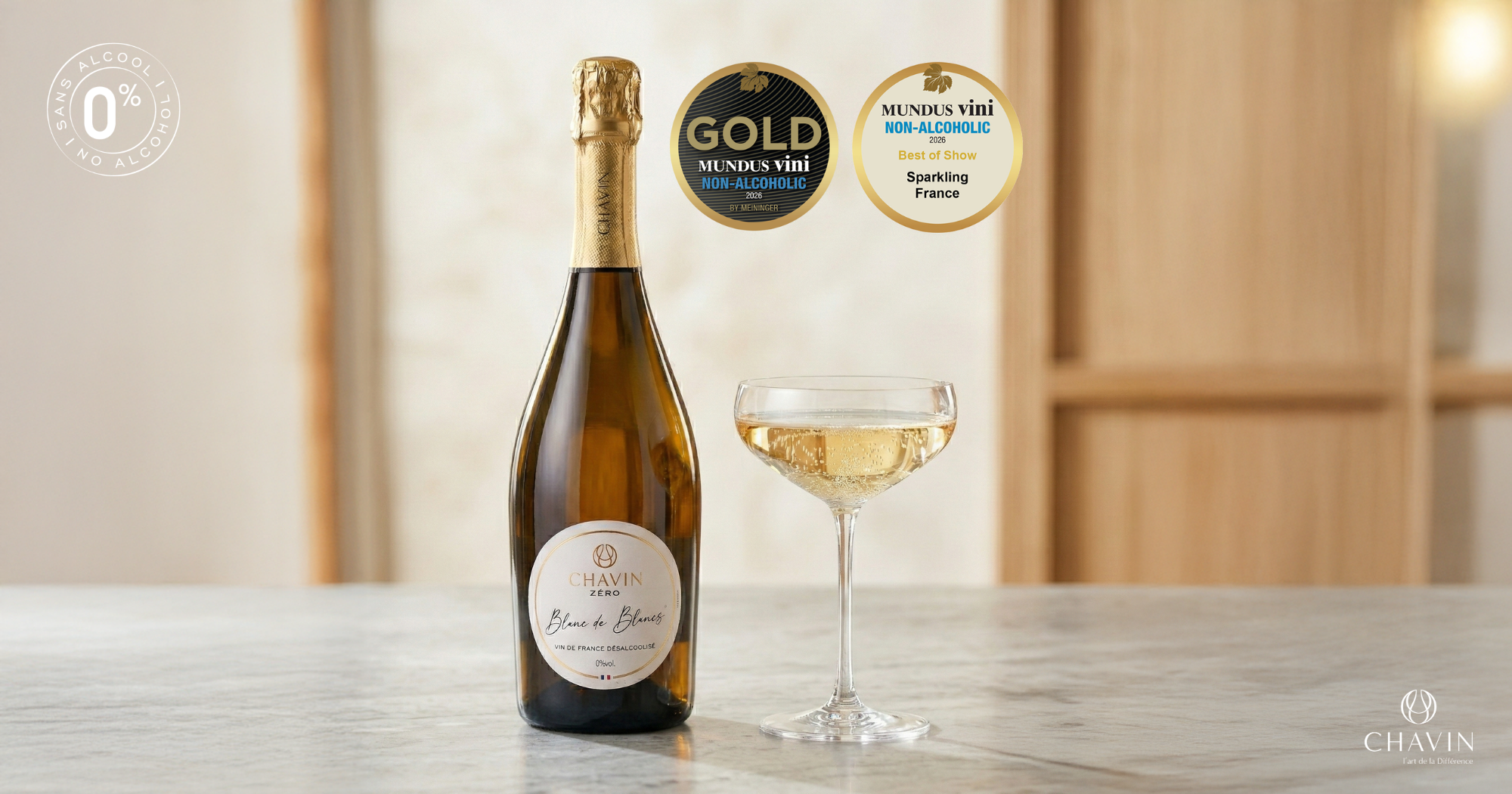 Chavin - Maison Chavin : Double distinction au concours MUNDUS VINI Non-Alcoholic 2026